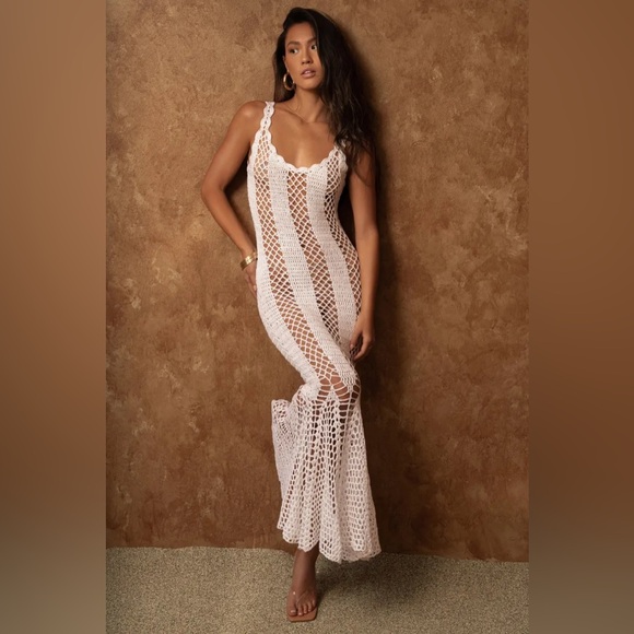 WHITE SUMMER SUNSET MAXI DRESS - Picture 10 of 12